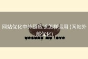 网站优化中外链应该怎样运用 (网站外部优化)