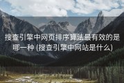 搜查引擎中网页排序算法最有效的是哪一种 (搜查引擎中网站是什么)