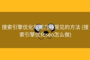 搜索引擎优化有哪几种常见的方法 (搜索引擎优化seo怎么做)