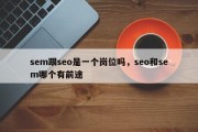 sem跟seo是一个岗位吗，seo和sem哪个有前途
