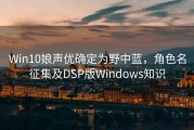 Win10娘声优确定为野中蓝，角色名征集及DSP版Windows知识