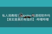 私人局教程！aapoker有透视软件吗【其实是真的有挂的】-哔哩哔哩