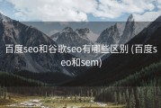 百度seo和谷歌seo有哪些区别 (百度seo和sem)