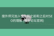 搜外师兄加入搜外网之前和之后对SEO的理解 (搜外论坛官网)