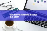 如何处置 小米系统数据占用过多 (小米怎么处理)
