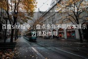 百度site指令：盘点多年不同版本展示方法及作用