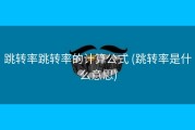 跳转率跳转率的计算公式 (跳转率是什么意思)
