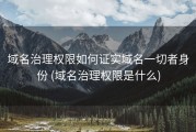 域名治理权限如何证实域名一切者身份 (域名治理权限是什么)