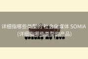 详细指哪些类型的 社会化媒体 SOMIA (详细指哪些类型的产品)
