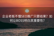 企业老板不懂SEO推广只要结果？如何让BOSS明白其重要性？