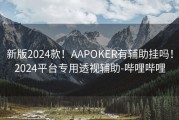 新版2024款！AAPOKER有辅助挂吗！2024平台专用透视辅助-哔哩哔哩