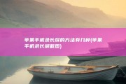 苹果手机录长屏的方法有几种 (苹果手机录长屏截图)