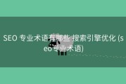 SEO 专业术语有哪些 搜索引擎优化 (seo专业术语)