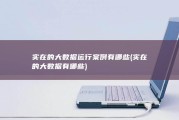 实在的大数据运行案例有哪些 (实在的大数据有哪些)