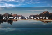 域名什么作用? (域名什么作用最大)