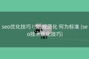 seo优化技巧 URL规范化 何为标准 (seo技术优化技巧)