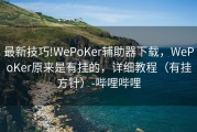 最新技巧!WePoKer辅助器下载，WePoKer原来是有挂的，详细教程（有挂方针）-哔哩哔哩