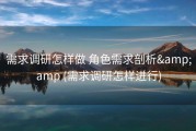 需求调研怎样做 角色需求剖析&amp;amp (需求调研怎样进行)