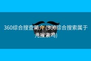 360综合搜查简介 (360综合搜索属于元搜索吗)