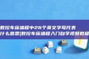 数控车床编程中26个英文字母代表什么意思 (数控车床编程入门自学视频教程)