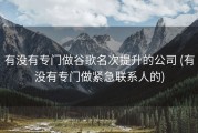 有没有专门做谷歌名次提升的公司 (有没有专门做紧急联系人的)