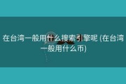 在台湾一般用什么搜索引擎呢 (在台湾一般用什么币)