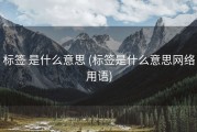 标签 是什么意思 (标签是什么意思网络用语)