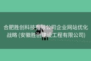 合肥胜创科技有限公司企业网站优化战略 (安徽胜创建设工程有限公司)