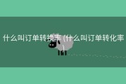 什么叫订单转换率 (什么叫订单转化率)
