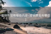 营销策划有哪些内容 (营销策划有哪些)