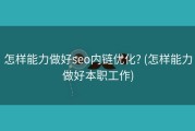怎样能力做好seo内链优化? (怎样能力做好本职工作)