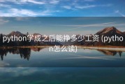 python学成之后能挣多少工资 (python怎么读)