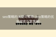 seo策略的关键词策略 (seo策略的优化搜索引擎策略)
