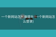 一个新网站怎样做提升 (一个新网站怎么登录)