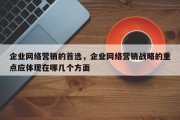 企业网络营销的首选，企业网络营销战略的重点应体现在哪几个方面