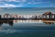 速卖通转化率太低怎样办 如何处置 (速卖通转化率怎么计算)