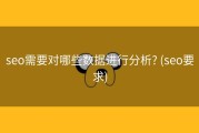 seo需要对哪些数据进行分析? (seo要求)