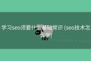 学习seo须要什么基础常识 (seo技术怎么学)