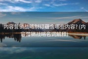内容营销战略制订蕴含哪些内容? (内容营销战略名词解释)