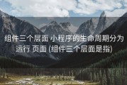 组件三个层面 小程序的生命周期分为运行 页面 (组件三个层面是指)