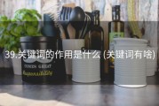 39.关键词的作用是什么 (关键词有啥)