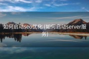 如何启动seo优化 (如何启动server服务)