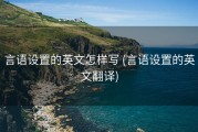 言语设置的英文怎样写 (言语设置的英文翻译)