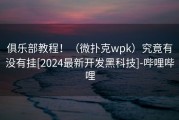 俱乐部教程！（微扑克wpk）究竟有没有挂[2024最新开发黑科技]-哔哩哔哩