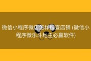 微信小程序微店怎样搜查店铺 (微信小程序微乐斗地主必赢软件)