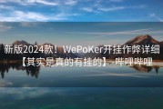 新版2024款！WePoKer开挂作弊详细【其实是真的有挂的】-哔哩哔哩