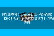 俱乐部教程！wepoker是不是有辅助【2024详细讲解确实有挂技巧】-哔哩哔哩