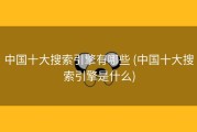 中国十大搜索引擎有哪些 (中国十大搜索引擎是什么)