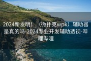 2024新发明！（微扑克wpk）辅助器是真的吗-2024专业开发辅助透视-哔哩哔哩