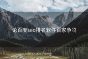 论百度seo排名软件百家争鸣